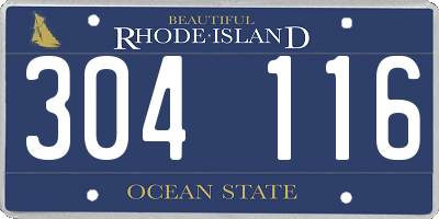 RI license plate 304116