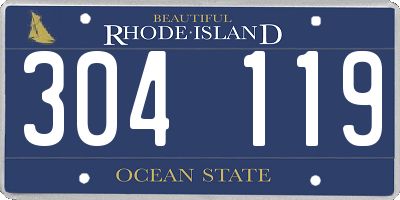 RI license plate 304119