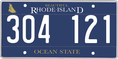 RI license plate 304121