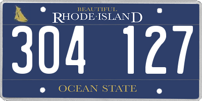RI license plate 304127
