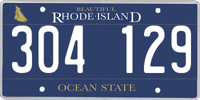 RI license plate 304129