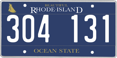 RI license plate 304131