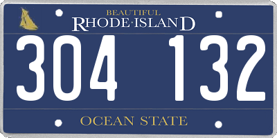 RI license plate 304132