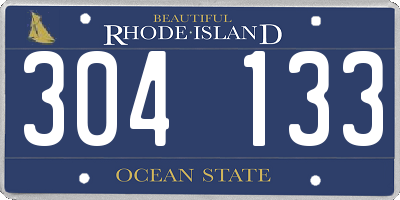 RI license plate 304133