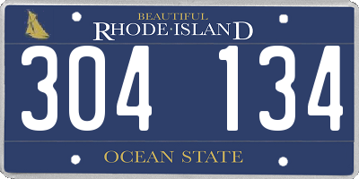RI license plate 304134