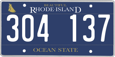 RI license plate 304137