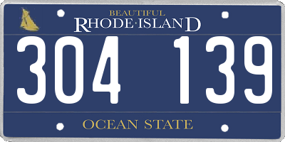 RI license plate 304139