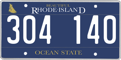 RI license plate 304140