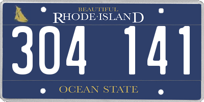 RI license plate 304141