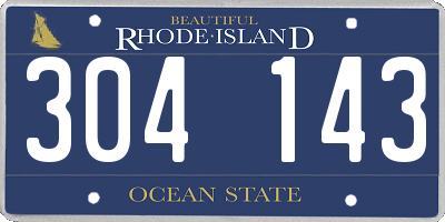 RI license plate 304143