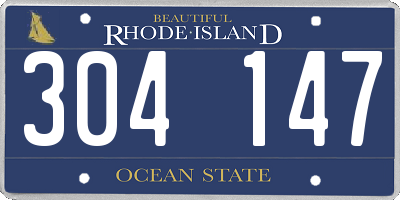 RI license plate 304147
