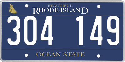 RI license plate 304149
