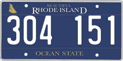 RI license plate 304151