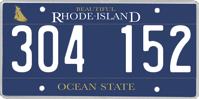 RI license plate 304152