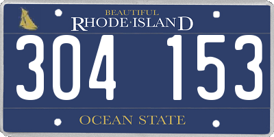 RI license plate 304153