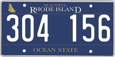 RI license plate 304156