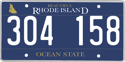 RI license plate 304158