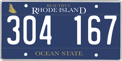 RI license plate 304167