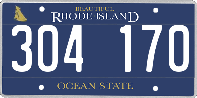 RI license plate 304170