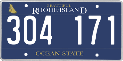 RI license plate 304171