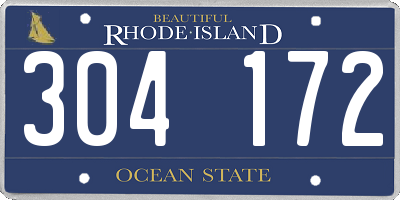 RI license plate 304172