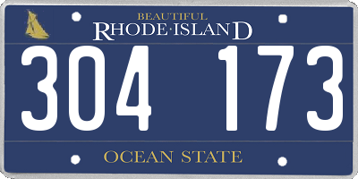 RI license plate 304173