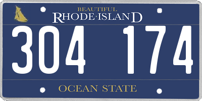 RI license plate 304174