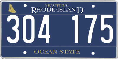 RI license plate 304175