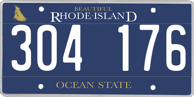 RI license plate 304176