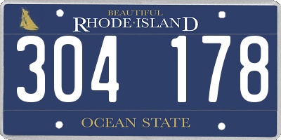 RI license plate 304178