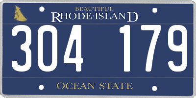 RI license plate 304179
