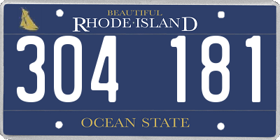 RI license plate 304181