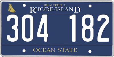 RI license plate 304182