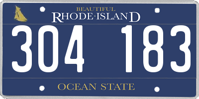RI license plate 304183