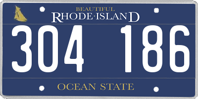 RI license plate 304186