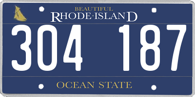RI license plate 304187