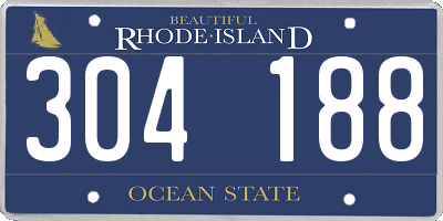 RI license plate 304188