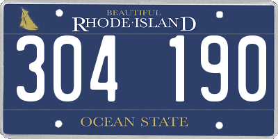 RI license plate 304190