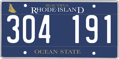 RI license plate 304191
