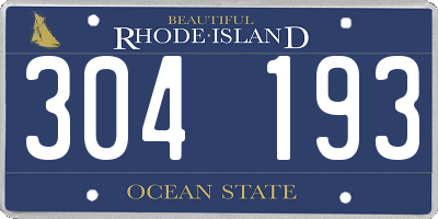 RI license plate 304193
