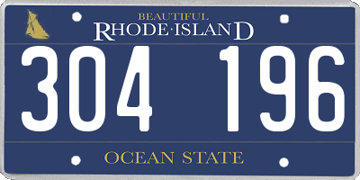 RI license plate 304196