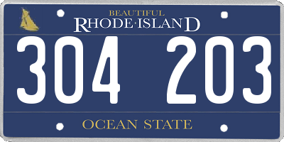 RI license plate 304203