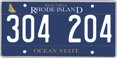 RI license plate 304204