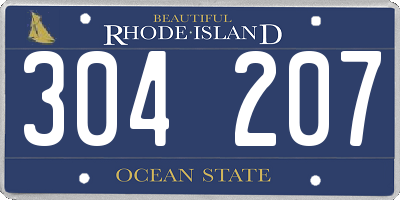 RI license plate 304207