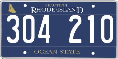 RI license plate 304210