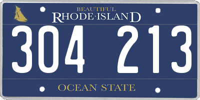 RI license plate 304213