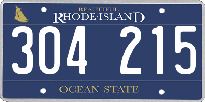 RI license plate 304215