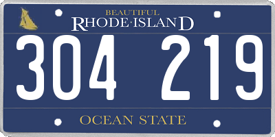 RI license plate 304219