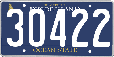 RI license plate 30422