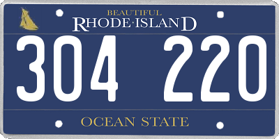 RI license plate 304220
